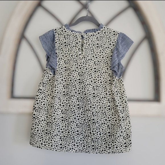 THML Crinkle Chiffon Spotted Print Ruffle Top, Sz S - Picture 6 of 6